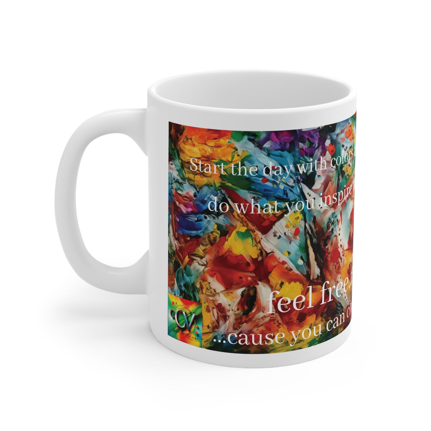 Mug - Abstract Colorful Motivation Ceramic Coffee Cup 11oz, 15oz