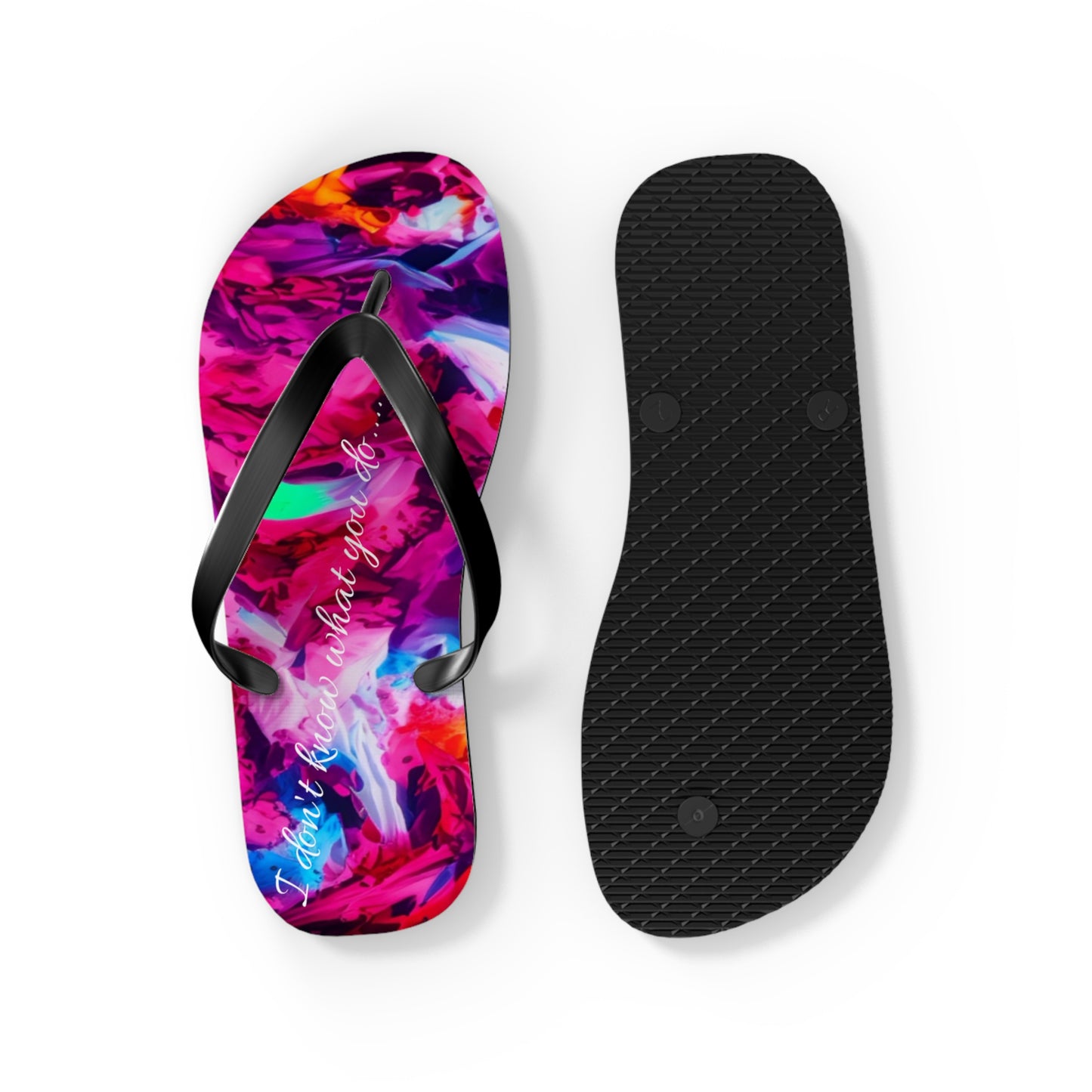 Colorful Abstract Flip Flops - Vibrant Summer Footwear for Beach Lovers